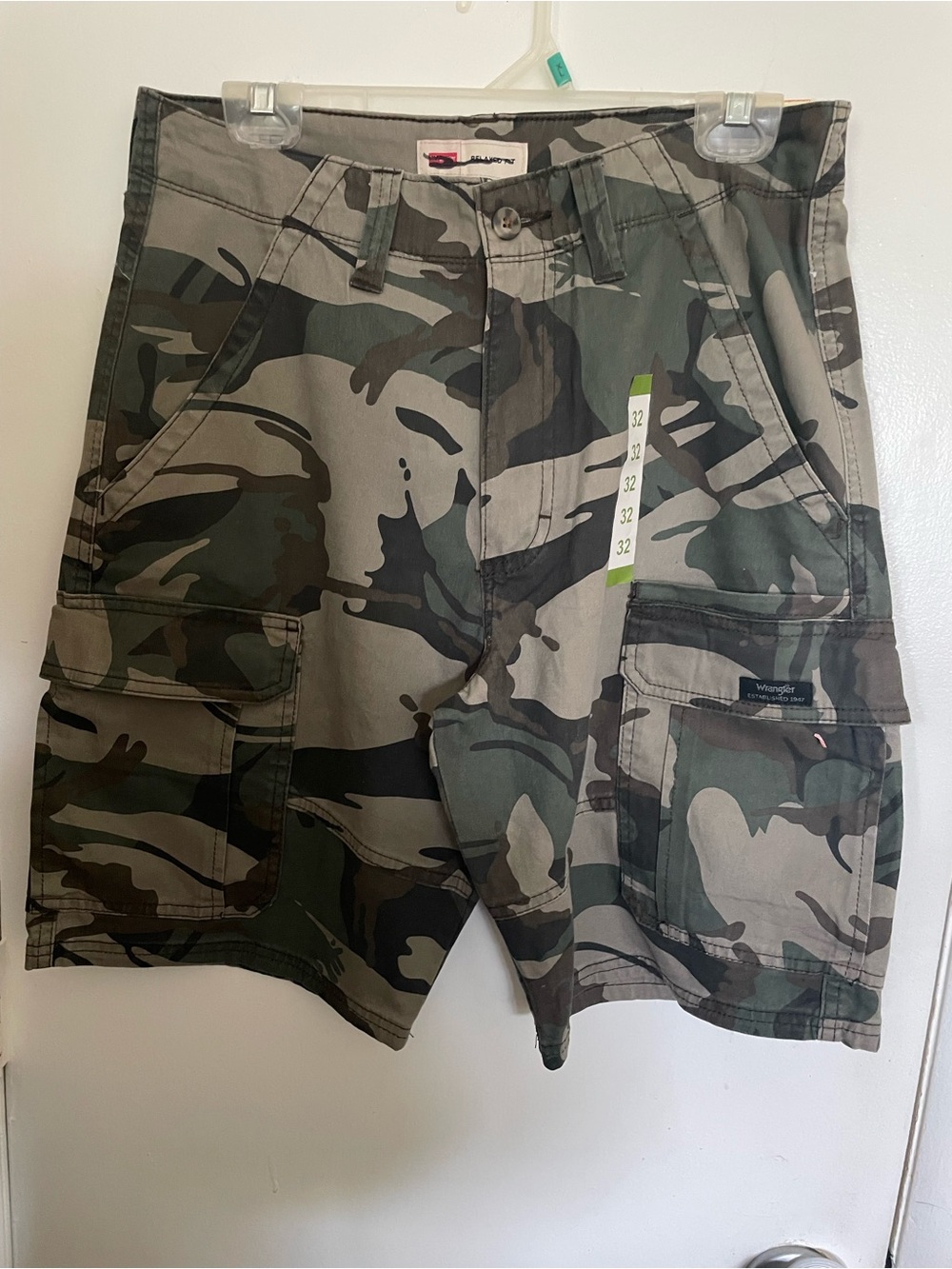 Wrangler Relaxed-Fit Men’s Camo Cargo Shorts - Green, Brown, Camo